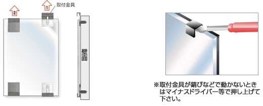 鏡のはずし方