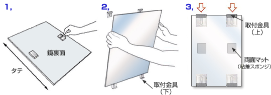 新しい鏡の取り付け方